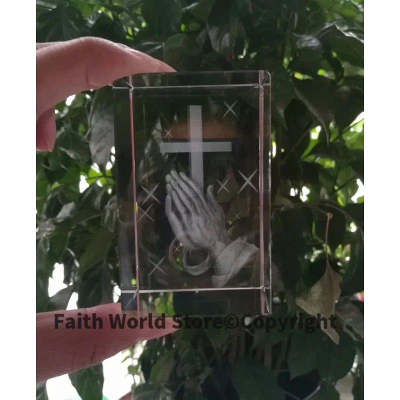 Santo Jesus Estátua de Oração Religiosa, Talismã de Segurança Doméstica, 3D Estátua de Cristal, Religiosa Virgem Orar, Presente religioso, Jesus Cristo