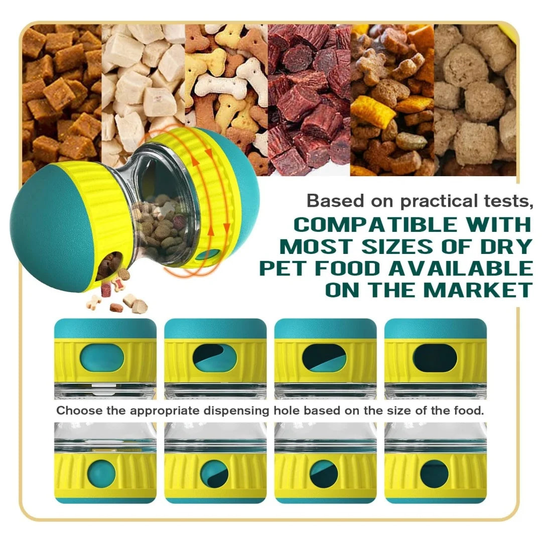 Bola Dispensadora de Ração Ajustável para Cães, Brinquedo de Alimentação Lenta