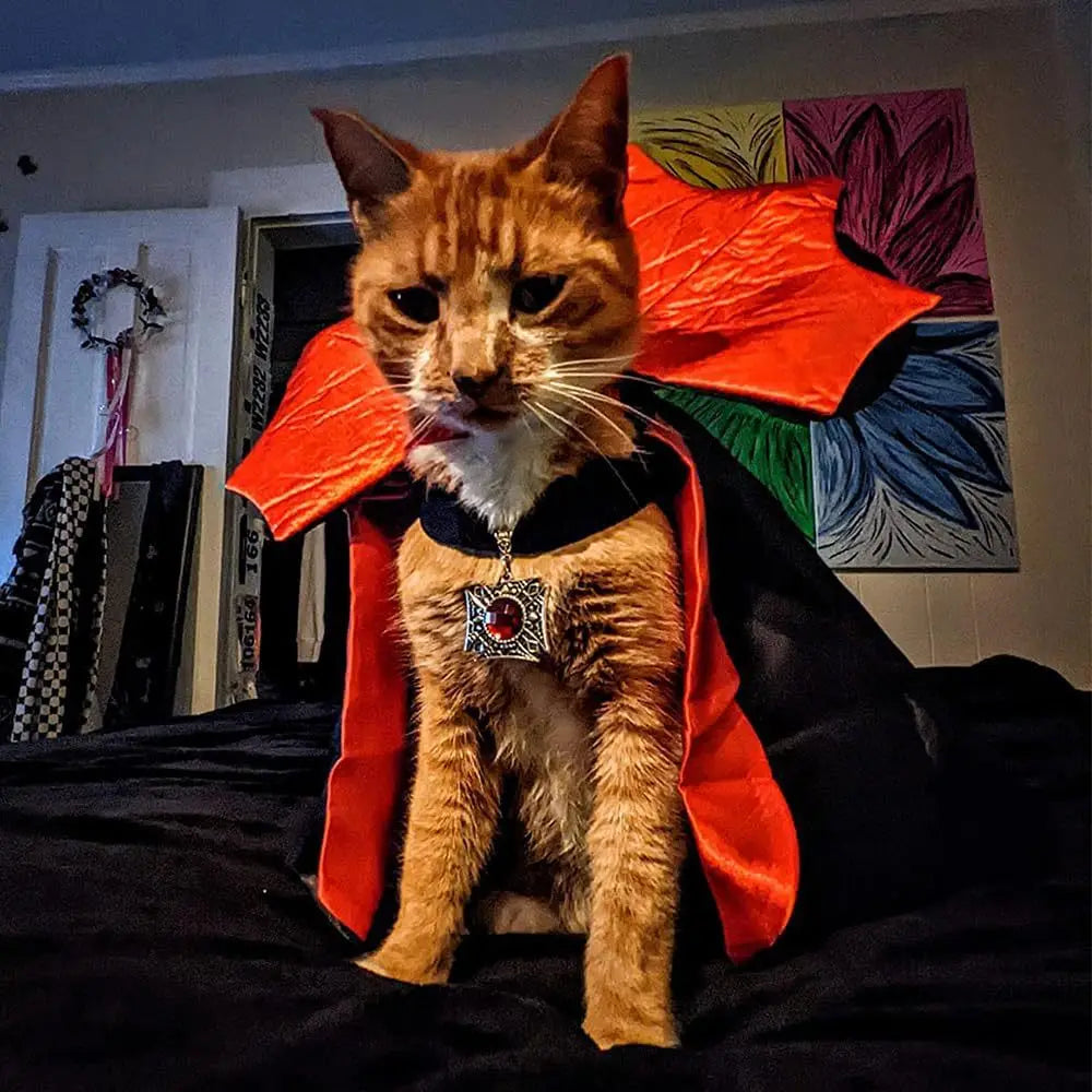 Fantasias de Halloween para Cães, Capa de Vampiro, Fantasia de Cosplay para Gatos de Estimação, Roupas Engraçadas, Manto para Cães para Festa de Halloween