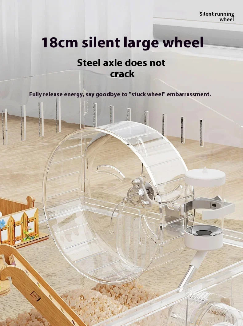 Gaiola para Hamster Espaçosa em Acrílico Transparente com Acessórios, Habitat para Roedores, Suprimentos para Pequenos Animais