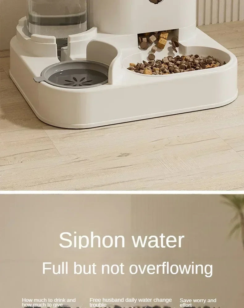 Comedouro Automático para Gatos e Cães com Fonte de Água, Tigela Elevada de Grande Capacidade para Animais de Estimação, Acessórios para Bebedouro de Gatos