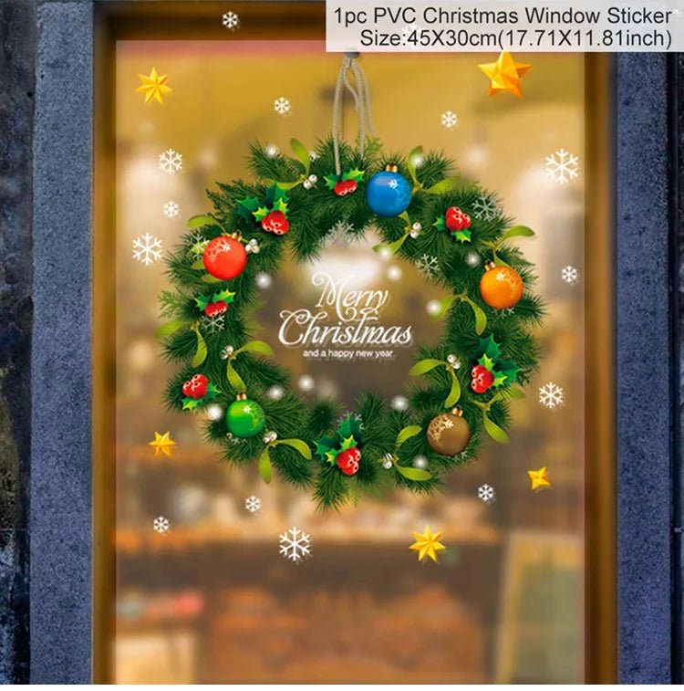 Adesivo de janela de natal, decorações de feliz natal para casa 2024, ornamento de natal, presentes de natal, ano novo 2025