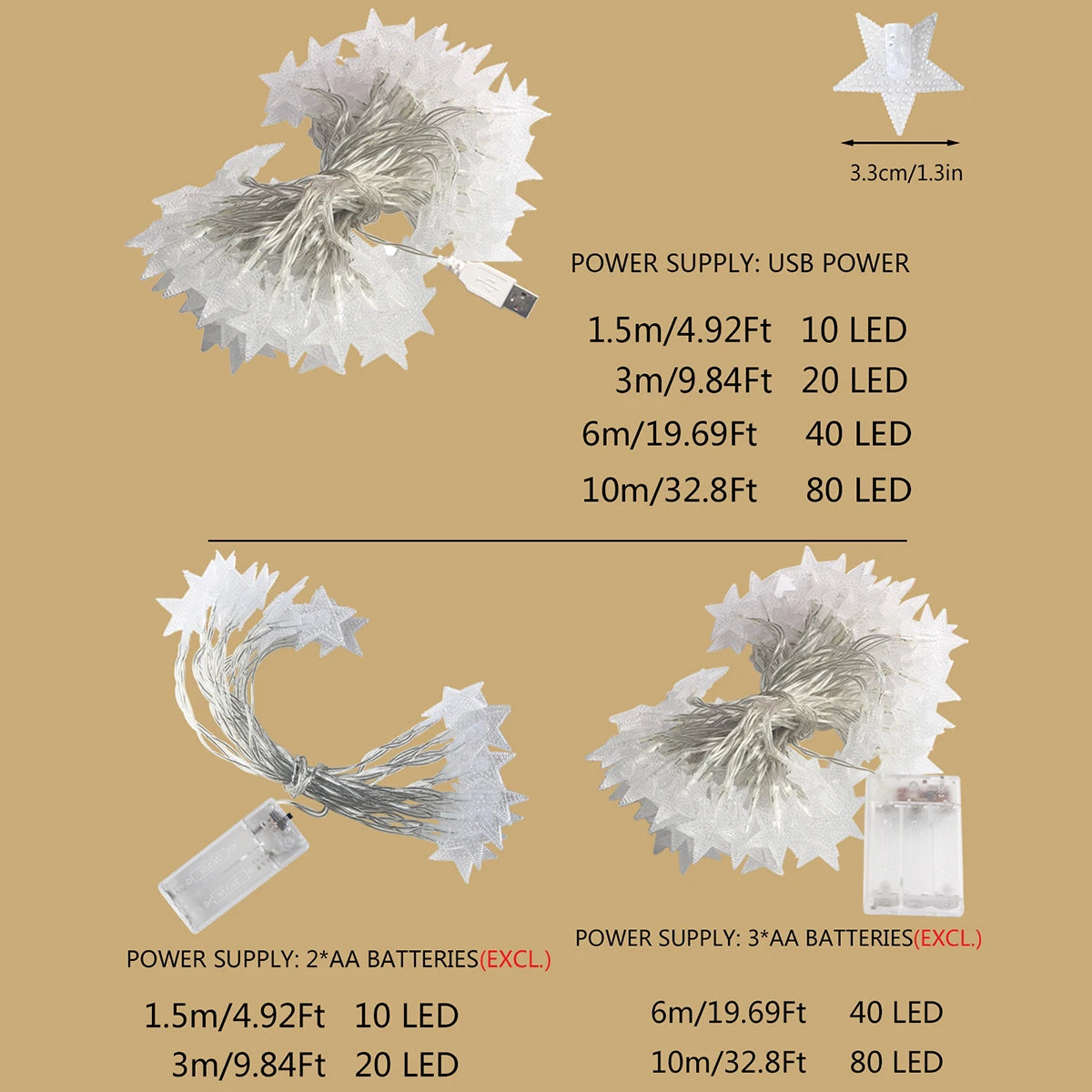 Led estrela luzes de fadas ao ar livre luzes corrente guirlanda lâmpada luzes da corda festa casa casamento terraço jardim decoração natal