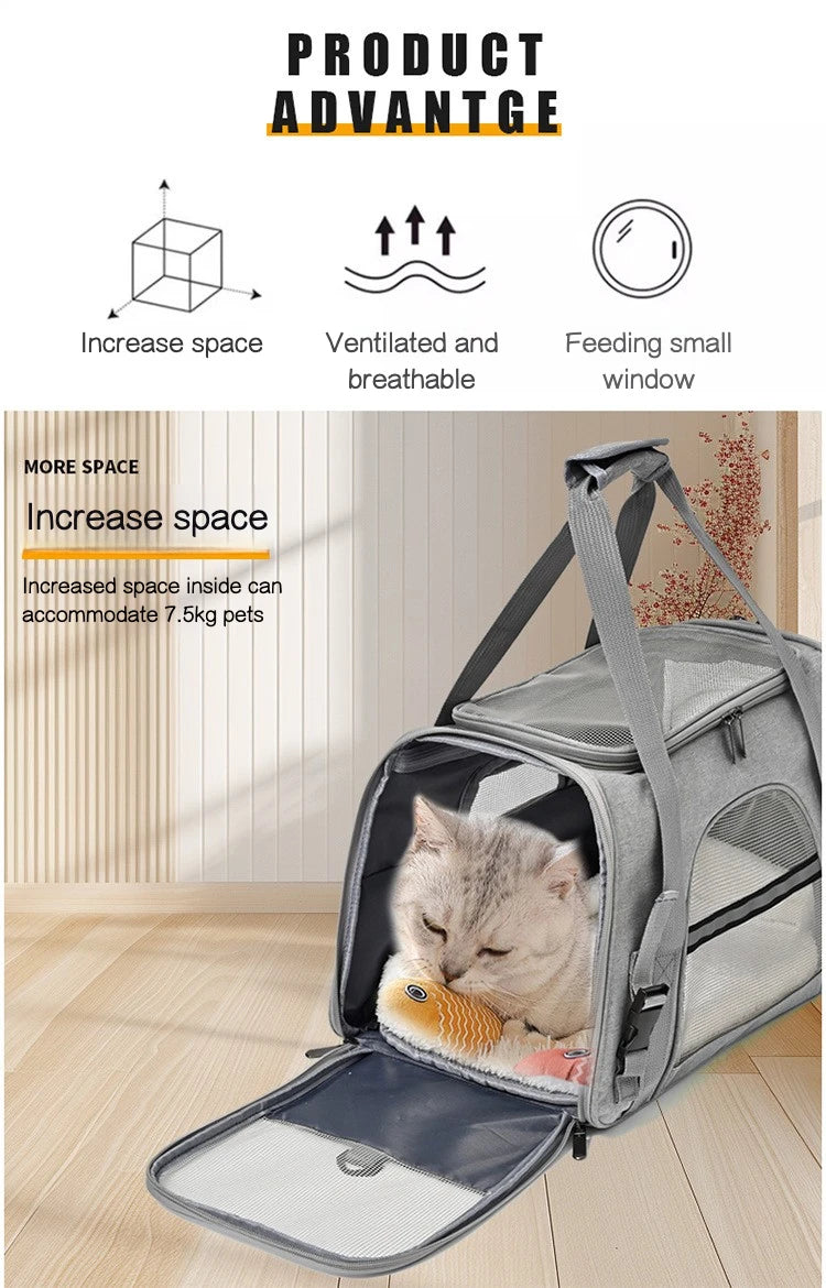 Portadores de animais de estimação mochila portátil respirável dobrável bolsa de ombro gato cão portador sacos de viagem de saída animais de estimação bolsa de transporte.