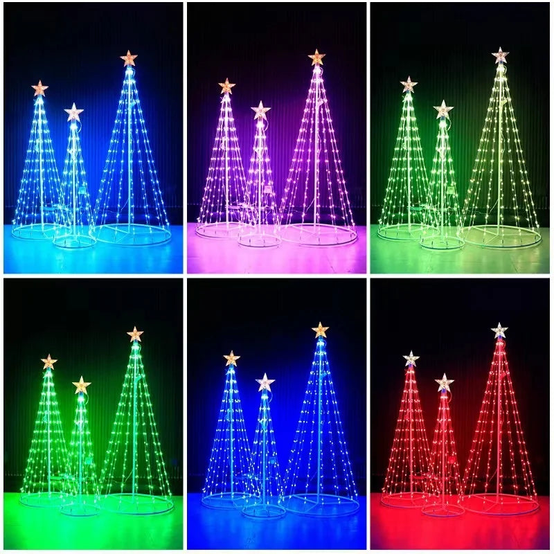 LED Cone Animado Lightshow Árvore De Natal Luz, Jardim Ao Ar Livre String Luzes, Impermeável Home Decorações Do Partido Xmas, 2024