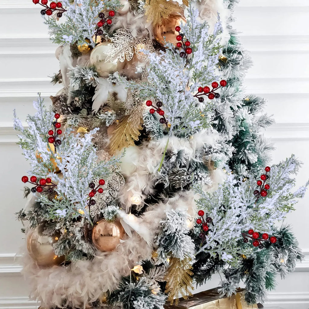 Natal vermelho berry flor artificial pinha ramo decorações da árvore de natal ornamento embalagem de presente festa em casa diy grinalda