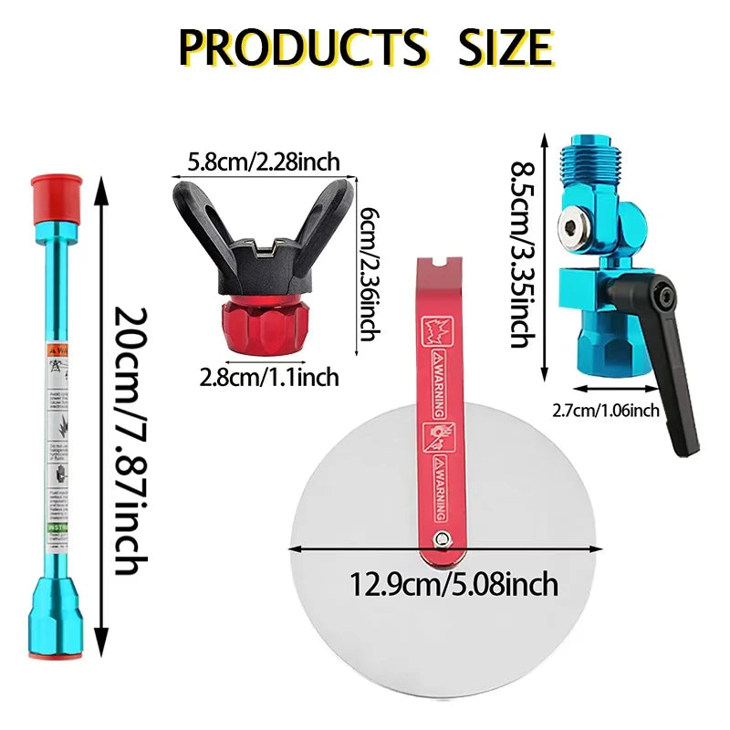 Kit de Pistola de Pintura Sem Ar com 3 Bicos, Cabo de Extensão de 10 Polegadas, Acessório Guia de Pulverização, Filtros para Pintura de Paredes