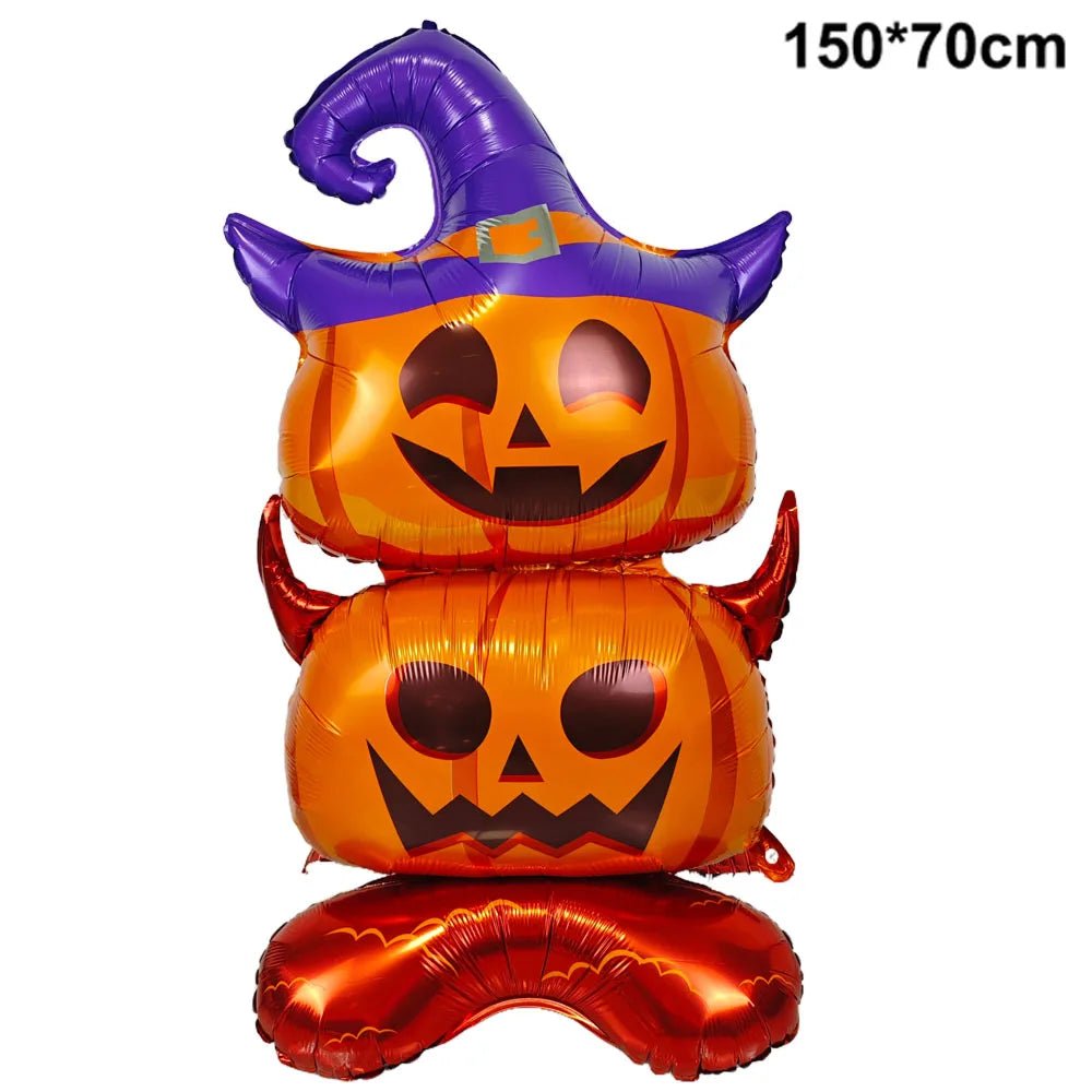 Balão Inflável de Folha de Alumínio para Decoração de Festa de Halloween: Fantasma, Abóbora, Crânio, Casa Assombrada, Lápide e Esqueleto - Kasa & Pet