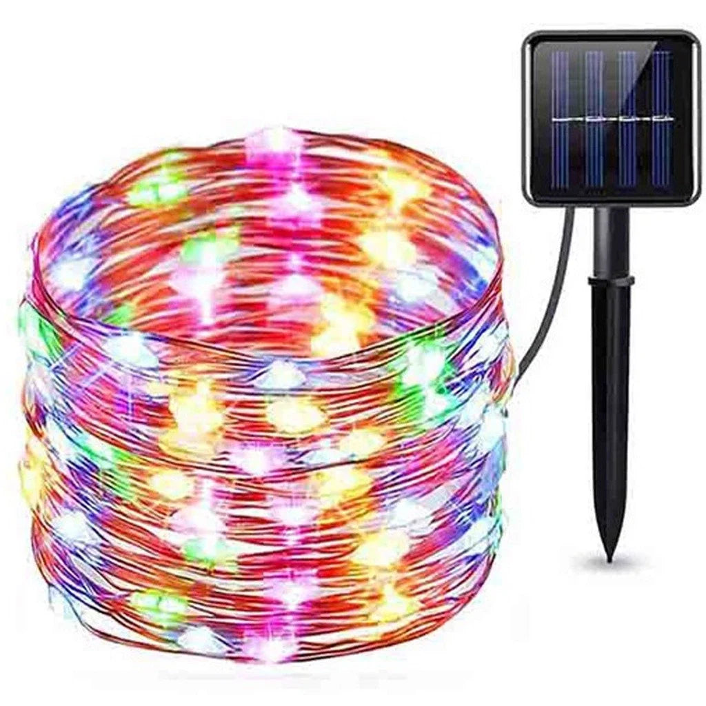 Decorações para Árvore de Natal, Luzes de Cordão Solares para Jardim Externo, Luzes de Fio de Cobre LED para Festas em Casa, Casamentos, Ano Novo 2027