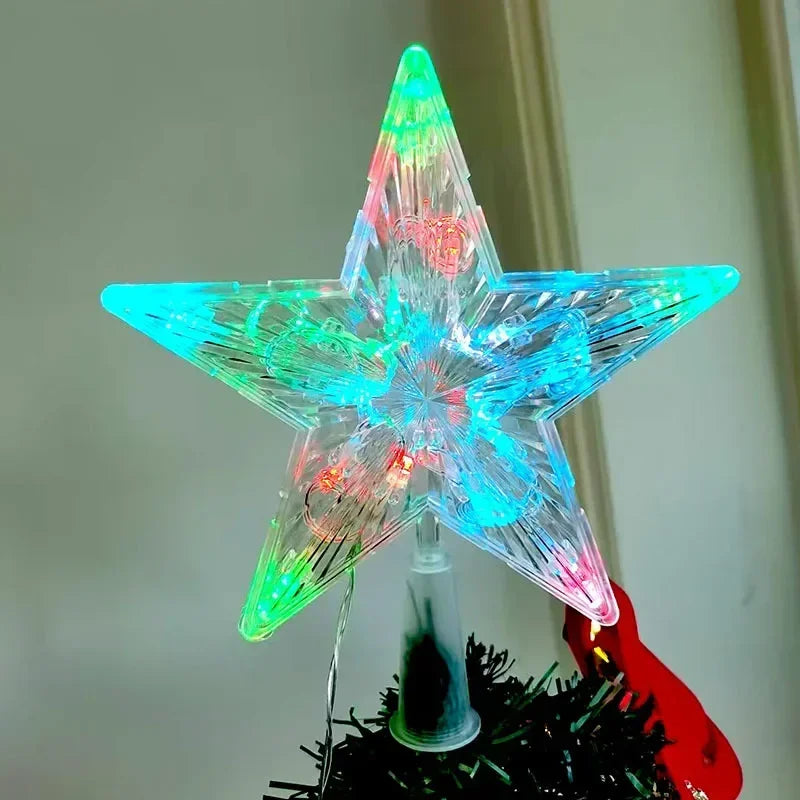 Estrela de Natal com Luz LED e Guirlanda Operada a Bateria para Decoração de Ambientes, Festas de Casamento e Lâmpada para Árvore de Natal Externa