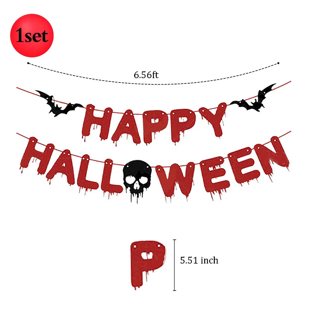 Decoração de festa de halloween feliz dia das bruxas banner sangrento açougueiro faca assassino ferramentas guirlanda de papel para horror decoração de casa assombrada - Kasa & Pet