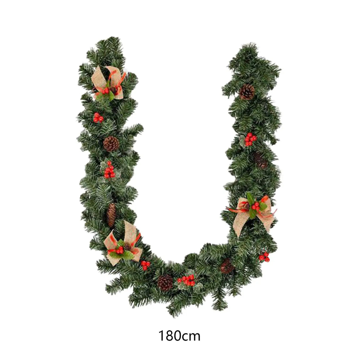 Decoração artificial da guirlanda do Natal, 5.9ft, com pinhas, interno, exterior, HOME, árvore do Xmas, porta, inverno