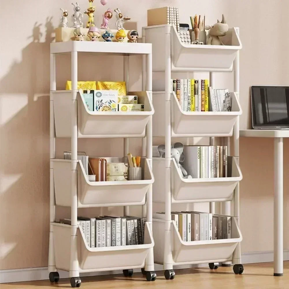 Carrinho Organizador Móvel com Rodas para Casa e Cozinha, Estante de Armazenamento Multicamadas para Lanches, Quarto e Sala de Estar, 2-5 Peças