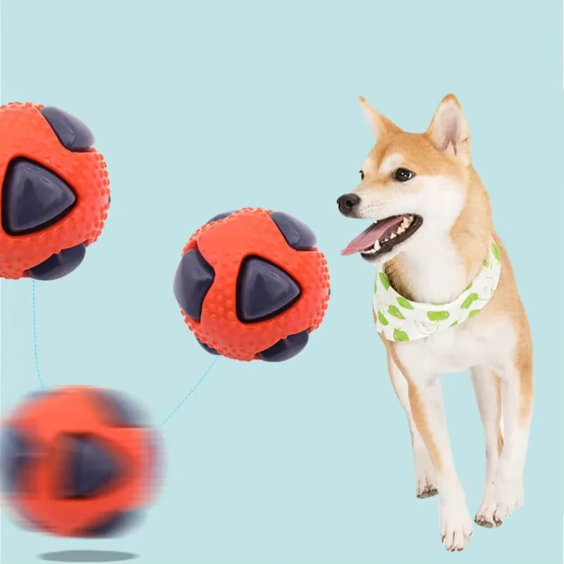 Pet tpr brinquedo bola interação animais de estimação aliviar o tédio mordida resistência pequeno cão de tamanho médio moagem dormir ventilação bola flash