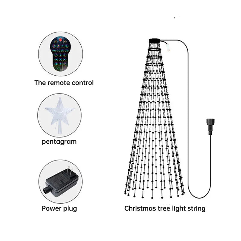 Nova árvore de natal 400led luzes app-controle diy padrão exibição para casa decorações da árvore de natal luzes