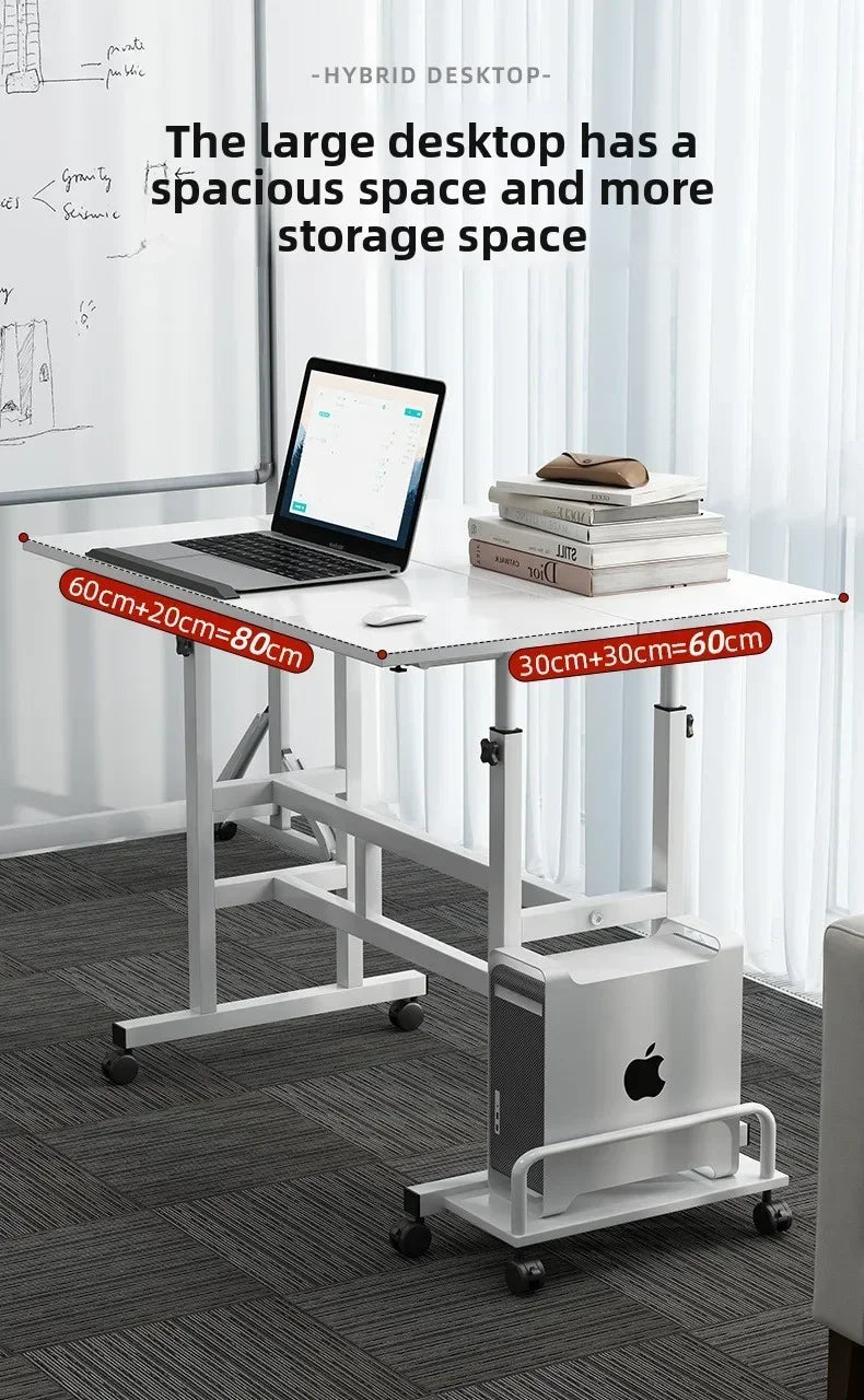 Mesa de computador móvel moderna, mesa de escrita elevatória, mesa de pé dobrável, mesa de cabeceira para quarto, mesa pequena individual, durável.
