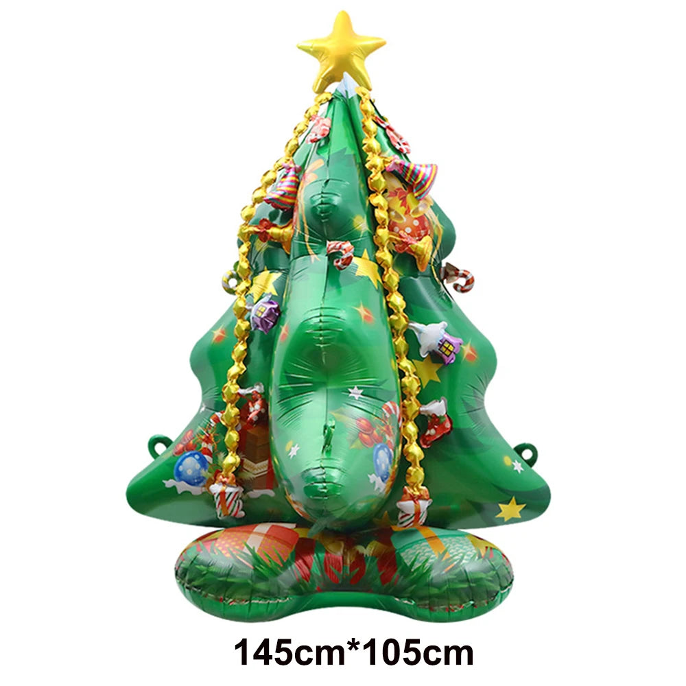 Balão Metalizado de Natal: Boneco de Neve, Rena, Árvore de Natal, Caixa de Presente, Bengala Doce, Luminária de Rua - Decoração de Festa de Inverno e Natal