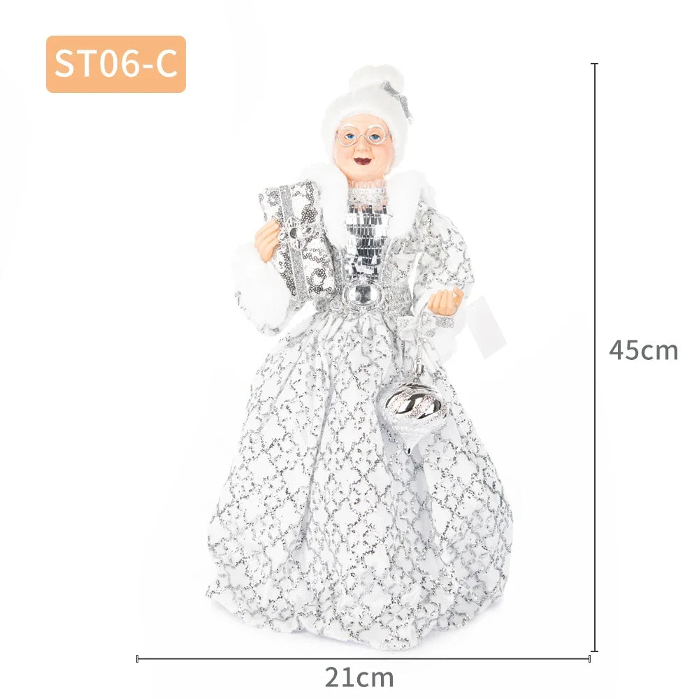 40cm natal anjo boneca estatueta brinquedo colher de árvore ornamentos em pé aniversário natal decorações navidad decoração para casa novedades