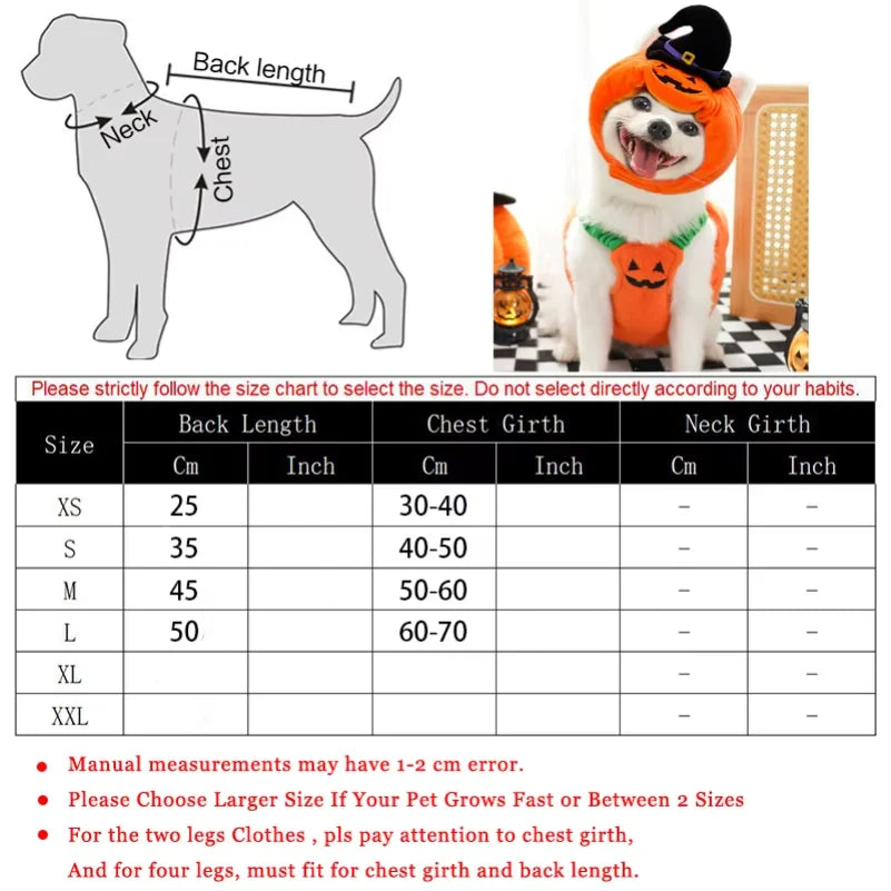 Fantasias de Halloween para Cães, Traje Engraçado de Abóbora Lanterna, Roupa de Transformação para Cães e Gatos de Duas Patas, Chapéu de Abóbora Fofo, Jaqueta para Cães