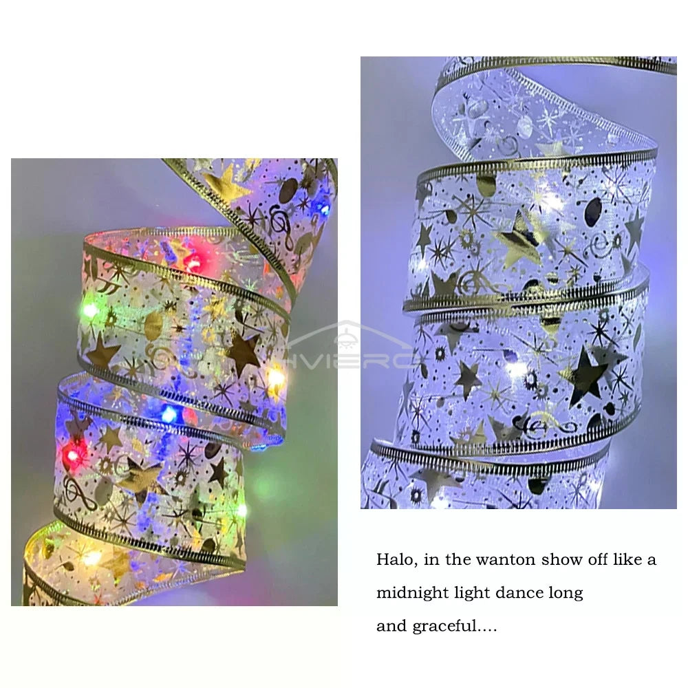 Fita fada discoteca luz árvore de natal branco quente decoração atmosfera ouro ano novo para festa buquê diy arco corda lâmpada