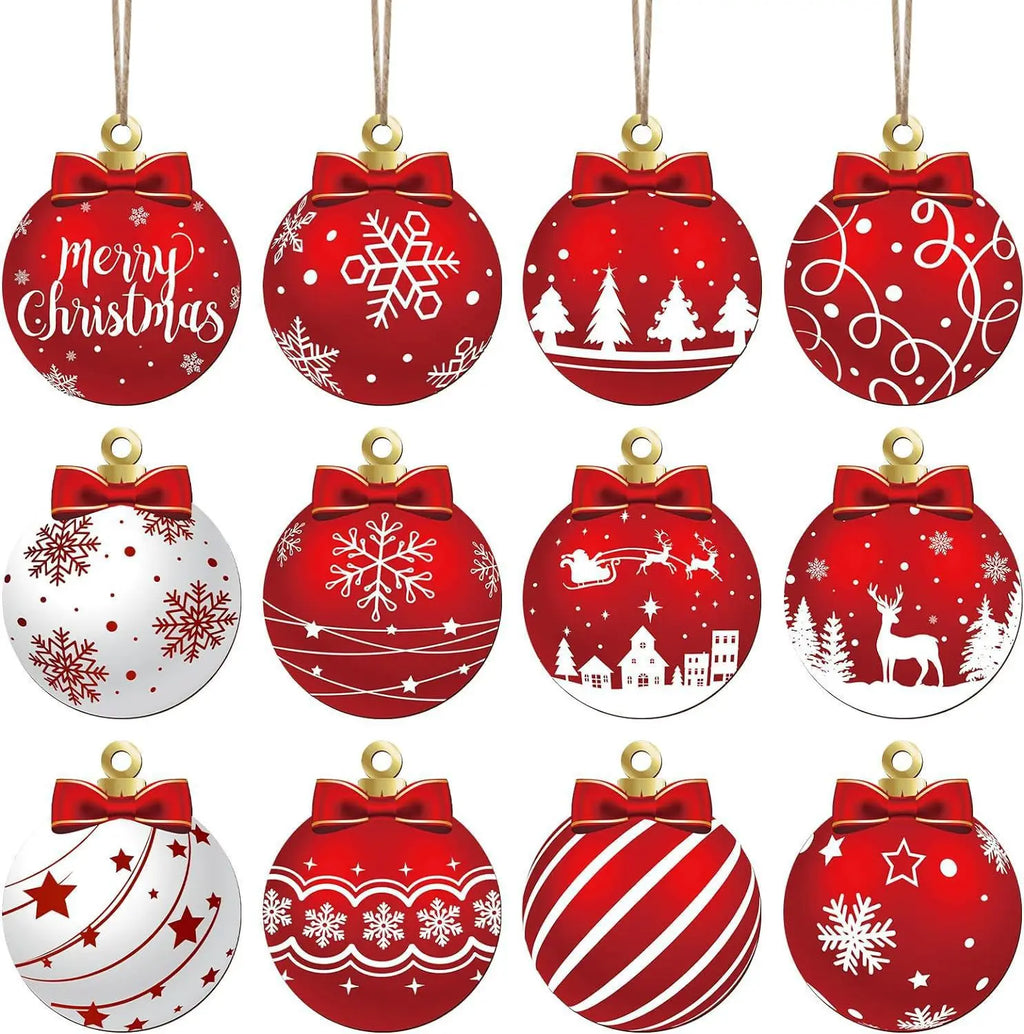 Novas bolas decorativas de madeira de natal decorações penduradas bolas de natal diy decorações de árvore de natal fontes de festa em casa