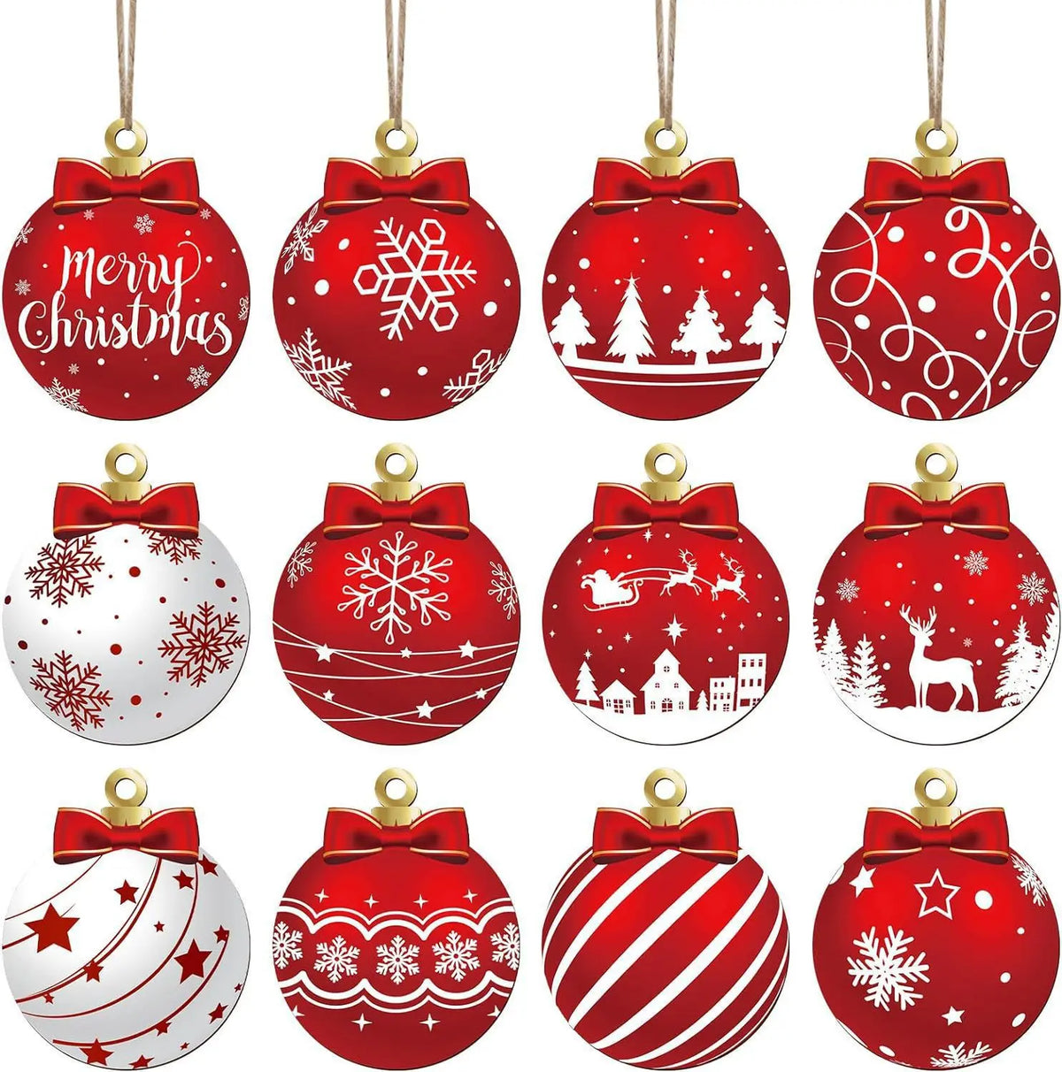 Novas bolas decorativas de madeira de natal decorações penduradas bolas de natal diy decorações de árvore de natal fontes de festa em casa