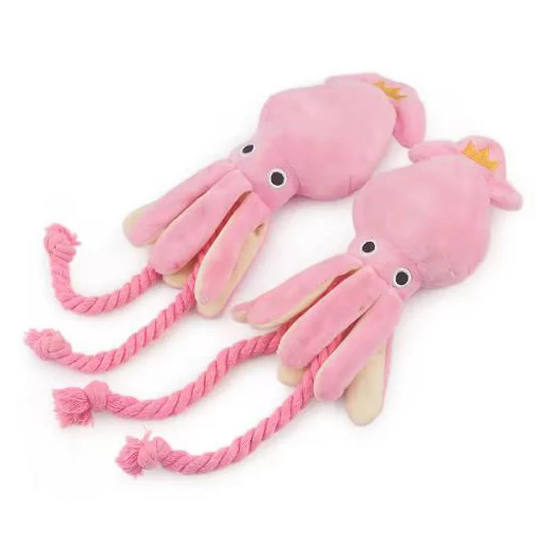 Brinquedos para cães; brinquedos para gatos; polvo de corda de algodão emissor de som; brinquedos de mastigar duráveis para limpar os dentes; brinquedos interativos para animais de estimação.