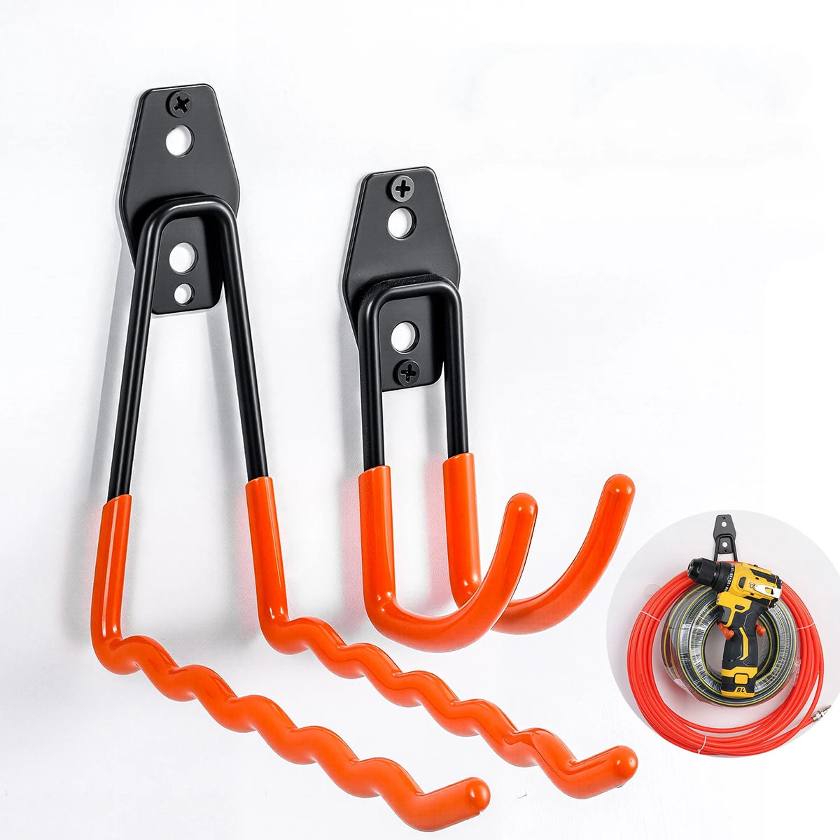 Ganchos utilitários de armazenamento de garagem, organizador de ferramentas de jardim de garagem, ganchos de montagem na parede utilitários pendurados, organizador de armazenamento de ferramentas resistentes - Kasa & Pet