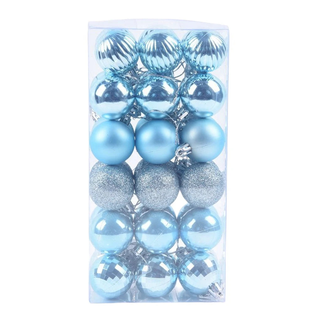 Ornamentos de natal inquebrável conjunto de ornamento de árvore de natal bolas de natal decoração novo gelo azul
