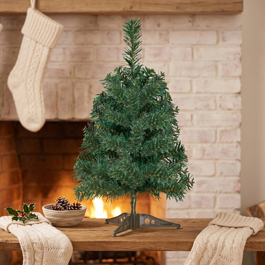 Árvore de Natal Artificial Mini de 45cm, Pequena Árvore de Natal para Mesa, para Decoração de Casa, Escritório, Mesa de Janela, Festa de Fim de Ano