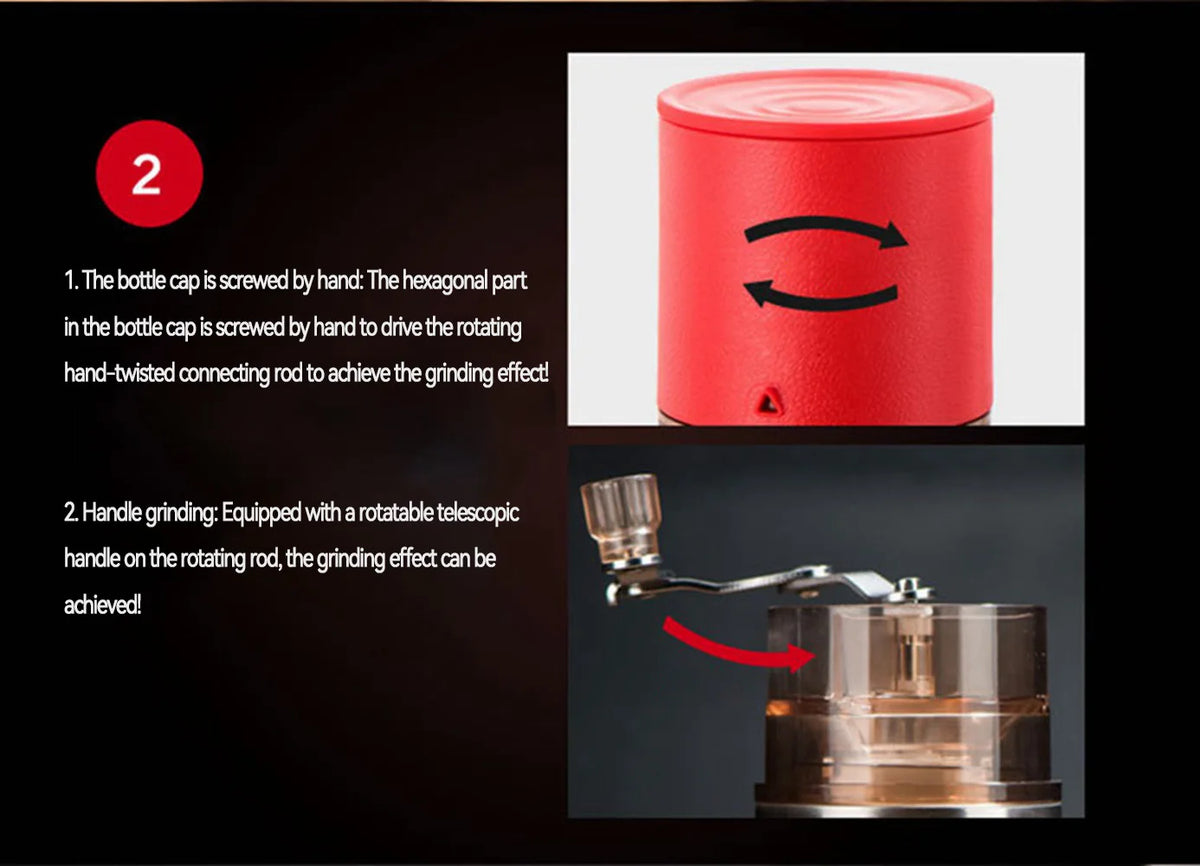 Máquina de café de viagem com caneca manual moedor de café filtro e copo de vácuo tudo-em-um portátil moedor de café máquina de café expresso