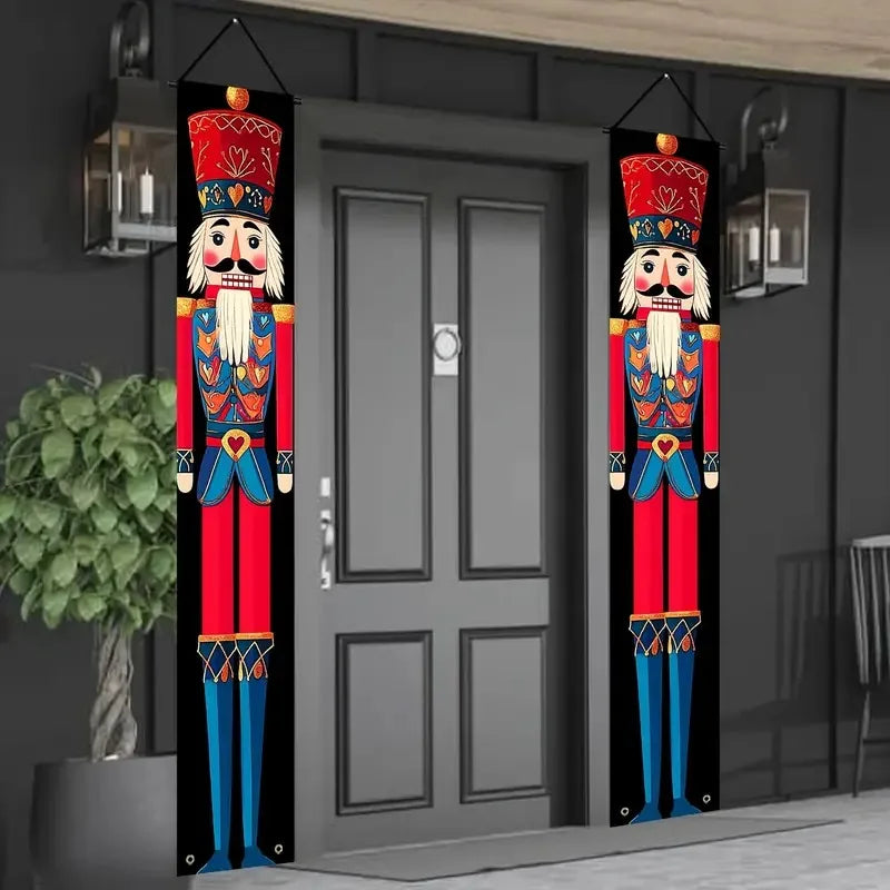 Decoração de porta de natal 2025 feliz natal banner decoração para casa pendurado ornamento de natal navidad feliz ano novo presente 2026