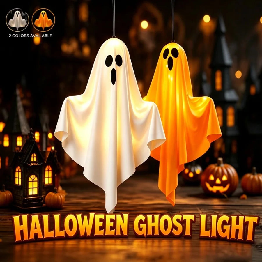 Decorações de Fantasmas LED para Halloween, Ornamentos de Fantasmas com Brilho Quente para Casa, Quarto e Decoração de Festa de Halloween