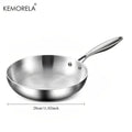 Frigideira de aço inoxidável KEMORELA 316, design polido espelhado, vários tamanhos de aço inoxidável de três camadas para fogões de indução Kasa & Pet Store