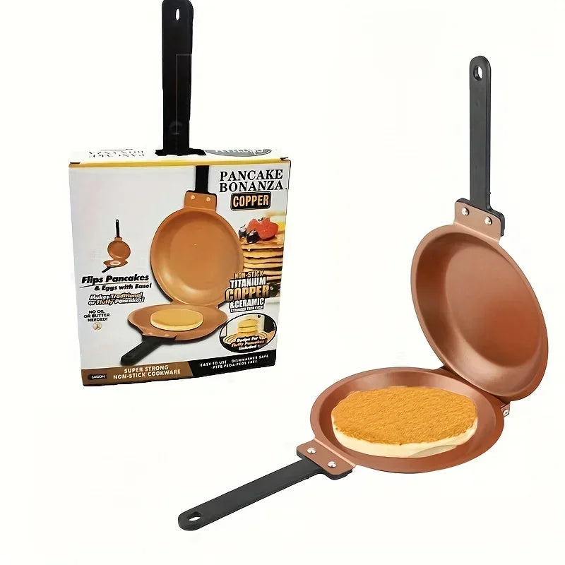 Frigideira de cerâmica antiaderente dupla face, panqueca dobrável, panelas de cozinha para pão, ovo, café da manhã Kasa & Pet Store