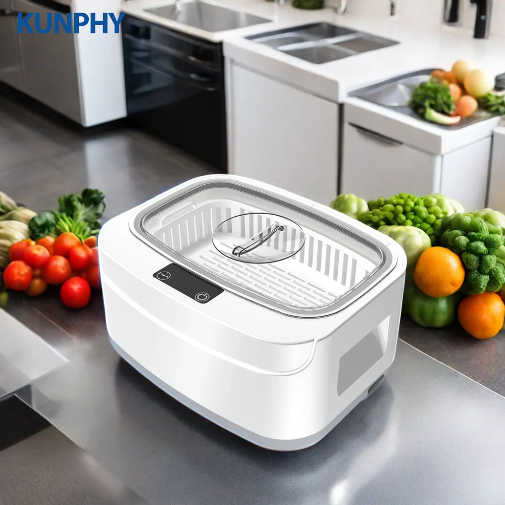 Máquina Ultrassônica KUNPHY 2.5 40kHz para Limpeza de Joias, Banho Ultrassônico Multifuncional para Limpeza de Protetores Bucais, Lâminas e Peças Dentárias