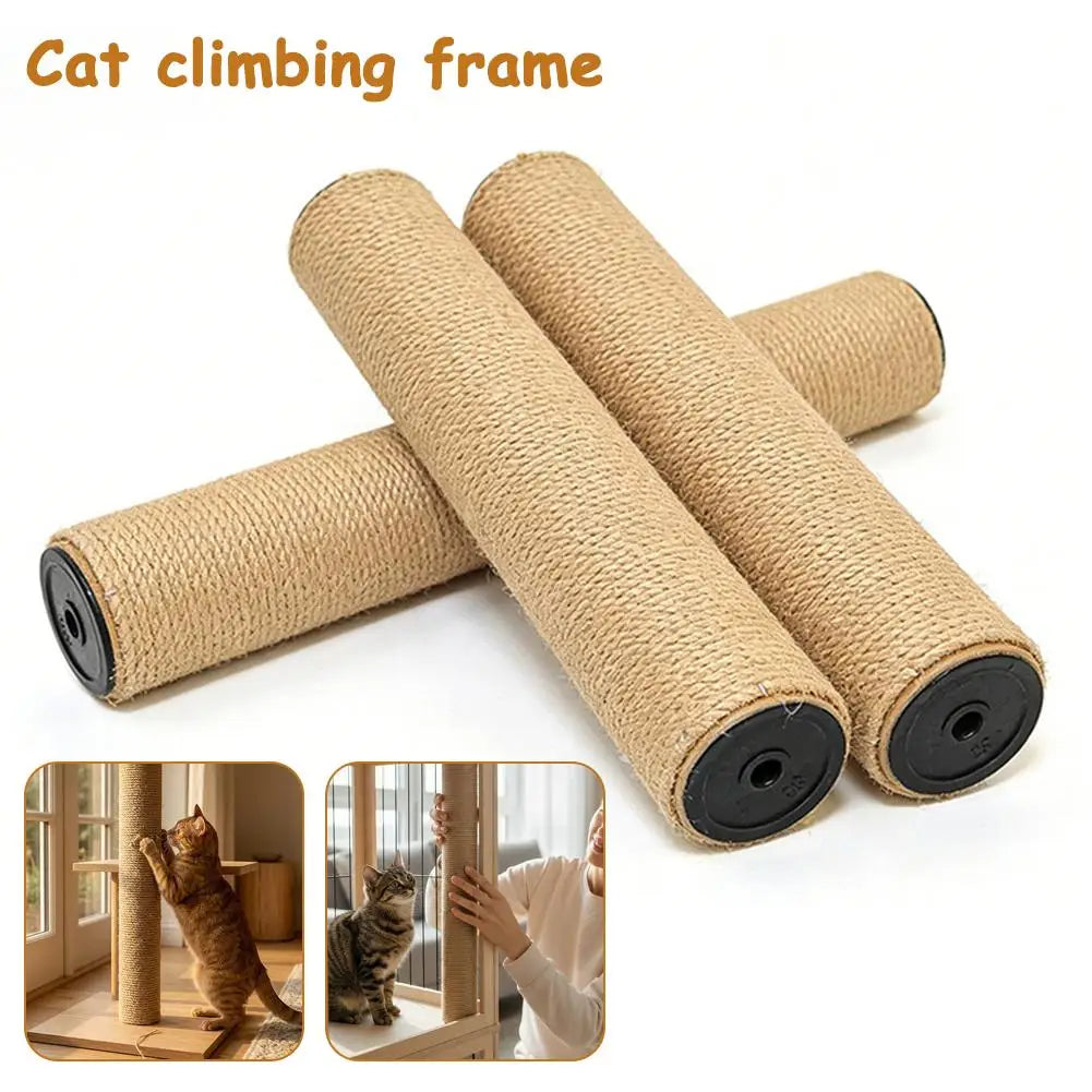 Poste Arranhador de Sisal para Gatos, Brinquedo Anti-Arranhões para Cuidado das Garras, Peças de Reposição Destacáveis DIY para Árvore de Gatos, Suprimentos Domésticos para Gatos de Estimação