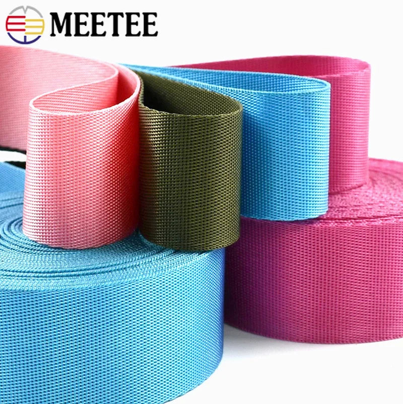 Fita de Nylon de 5M 20/25/32/38/50mm para Alça de Mochila, Coleira de Pet, Cinto de Segurança, Fita Decorativa