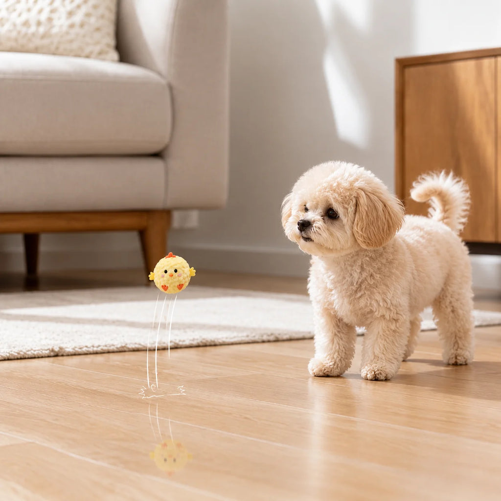 2 Brinquedos Interativos para Pets: Bola Sonora Saltitante e Brinquedo de Roer que Exercita a Energia, Ideal para Cães Pequenos