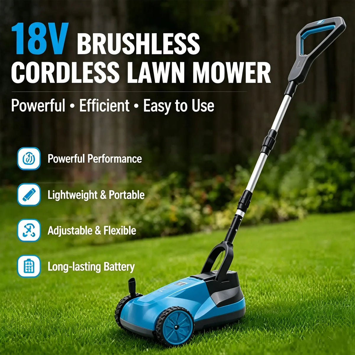 Novo Cortador de Grama Manual de Alta Performance com Bateria de Lítio para Jardim e Quintal – Manutenção Eficiente de Gramados