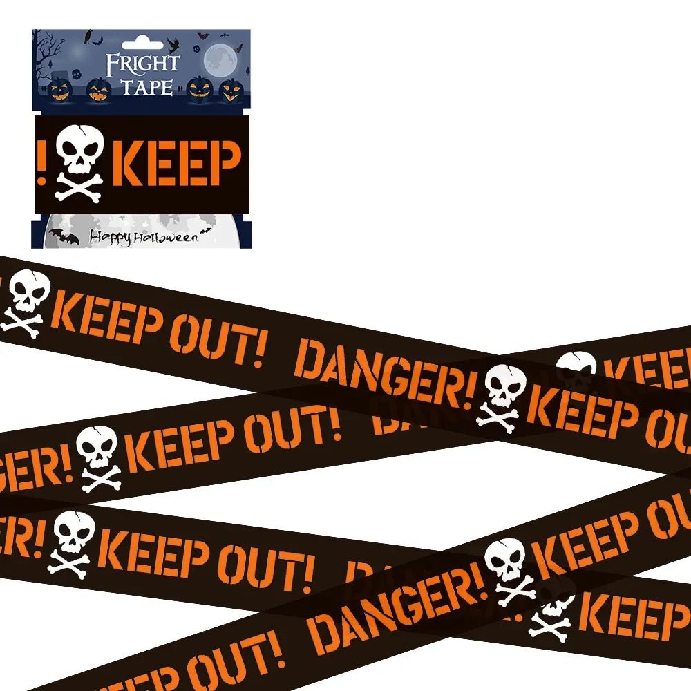 Halloween Party Decoração Warning Tape, fita cuidado assustador, Roll Hazard, interior, ao ar livre, assustador, DIY Prop Decorações - Kasa & Pet