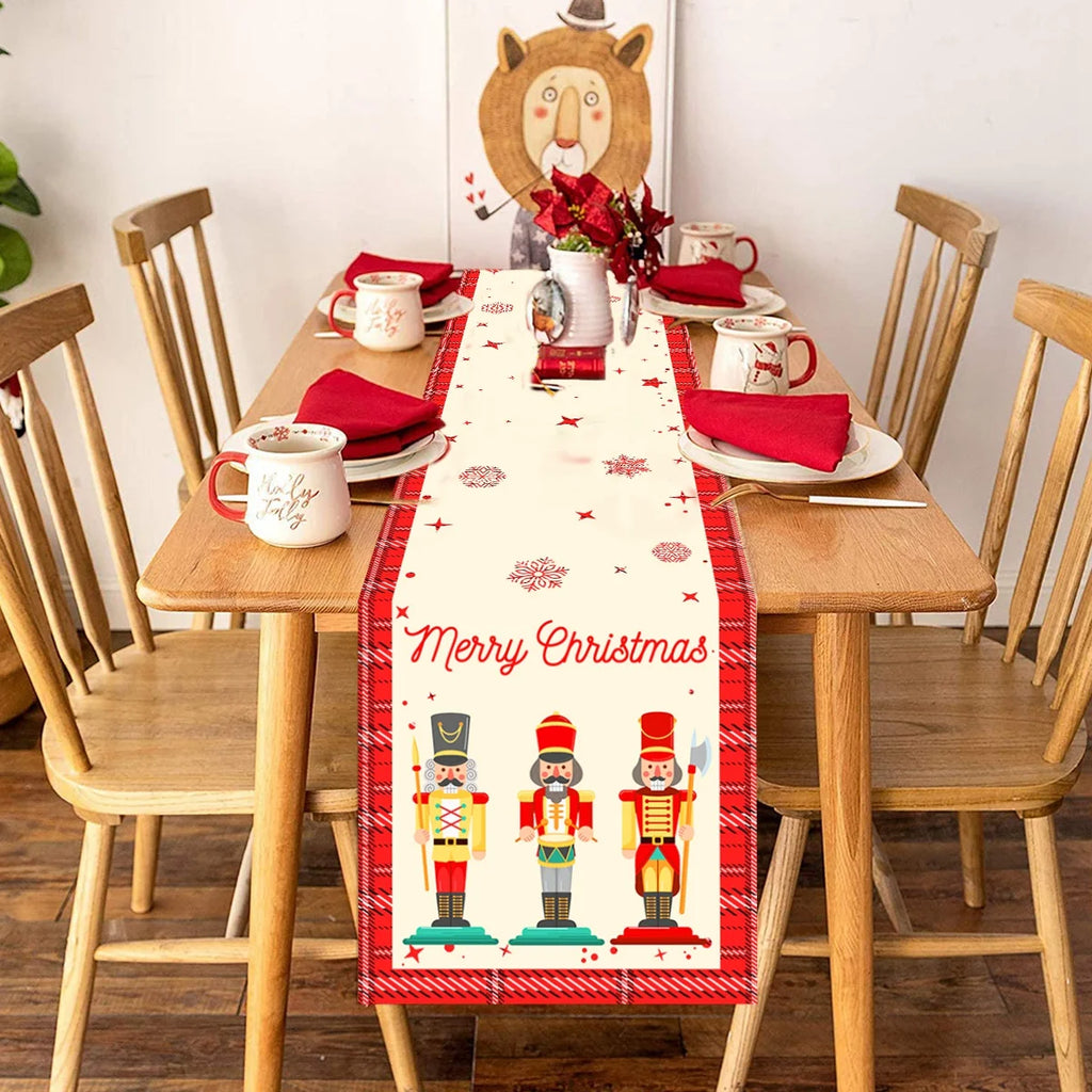 Natal papai noel corredor de mesa navidad natal noel árvore boneco de neve bandeira de mesa feliz natal decoração para casa 2025 ano novo 2026