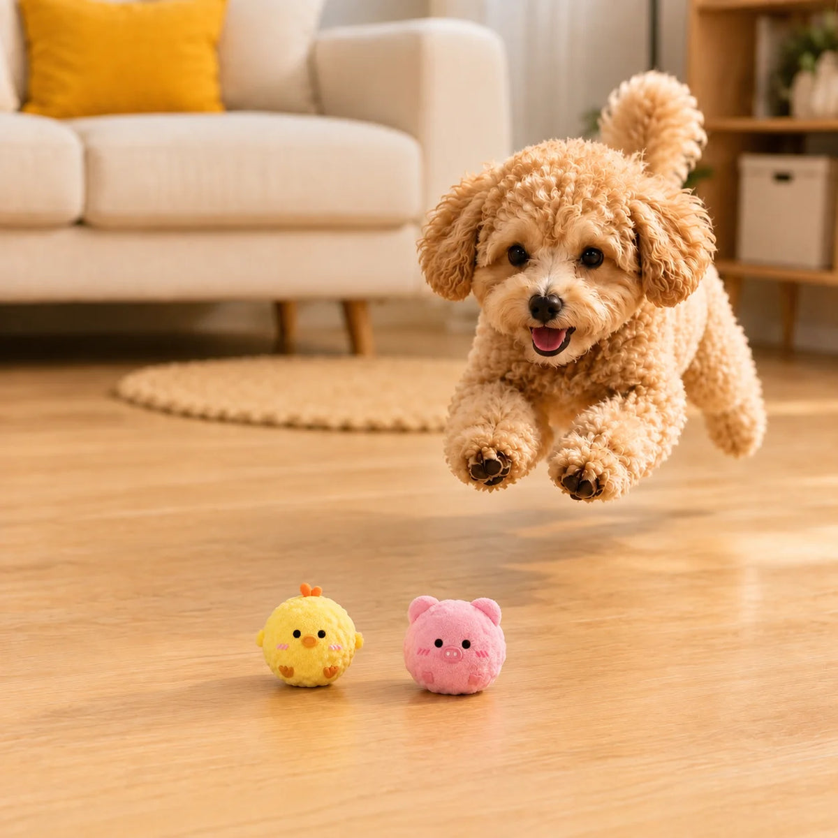 2 Brinquedos Interativos para Pets: Bola Sonora Saltitante e Brinquedo de Roer que Exercita a Energia, Ideal para Cães Pequenos