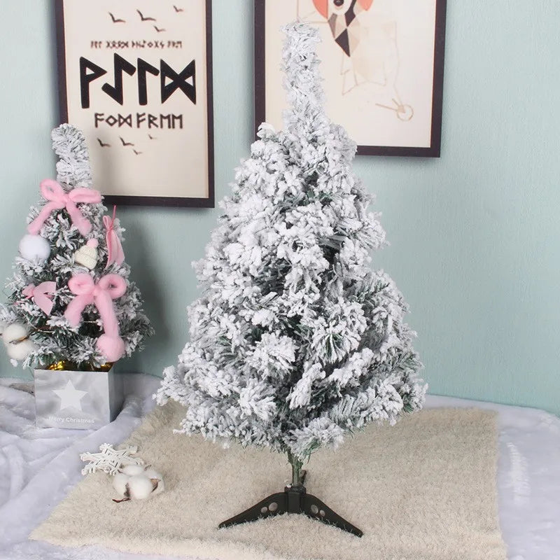 60cm árvore de natal decoração de natal pvc pequena árvore casa supplie natal verde rosa branco neve decoração de mesa ornamento