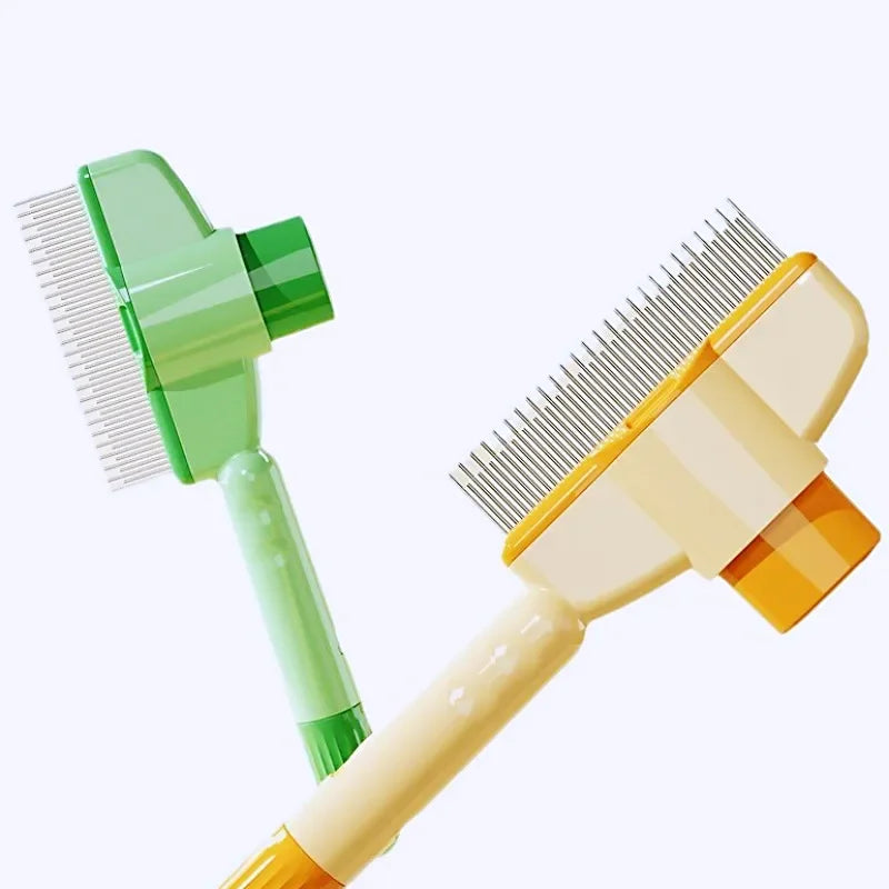 Escova para Gatos e Cães com Botão de Limpeza Automática, Removedor de Pelos, Escova de Massagem para Higiene de Animais de Estimação