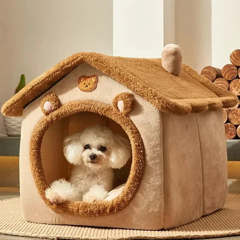 Casas dobráveis para cães e gatos pequenos e médios, colchões, produtos para animais de estimação, cestos para cachorros, canil de inverno