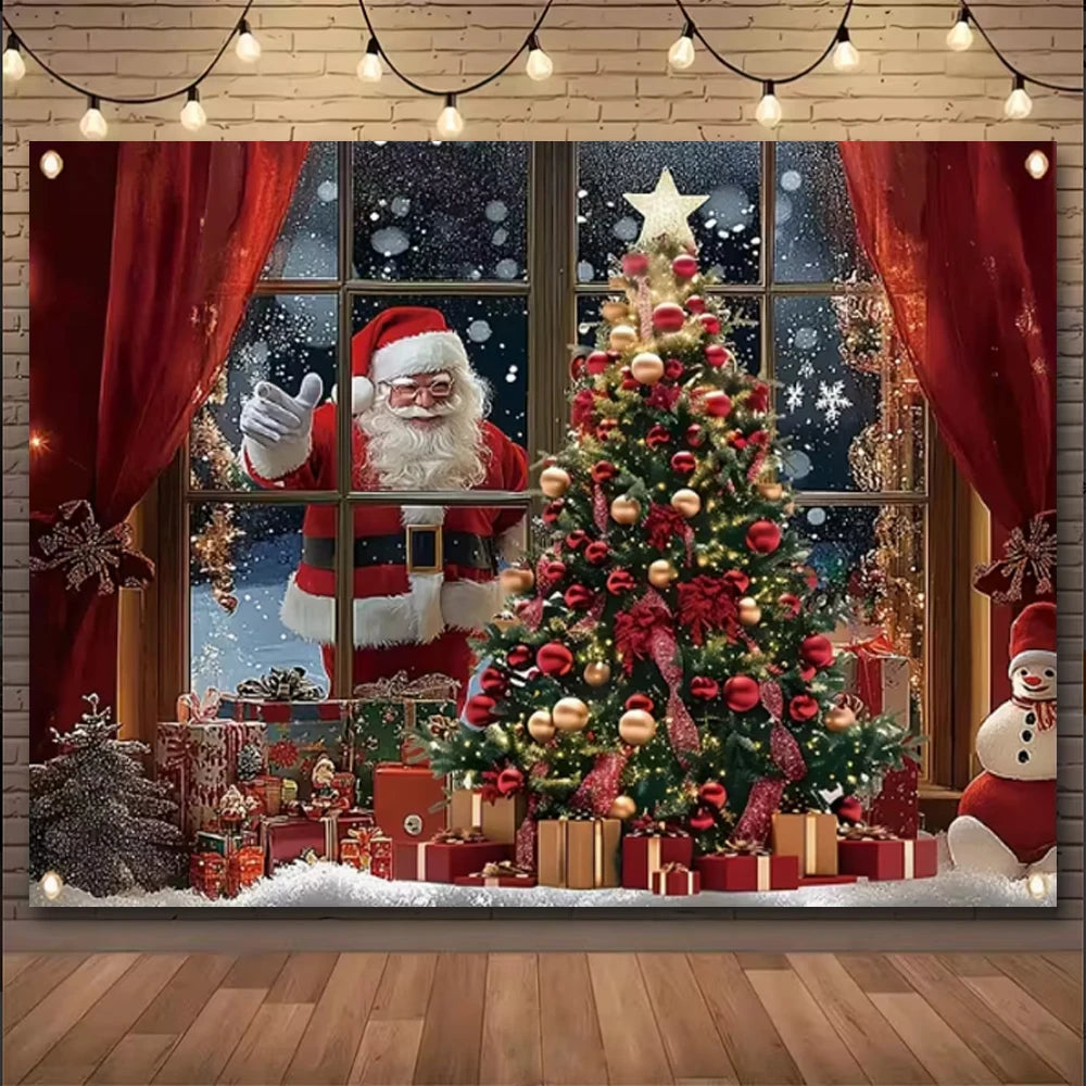 Natal inverno fundo vintage lareira festa decoração crianças photo studio suprimentos árvore de natal lanternas cenário nevado