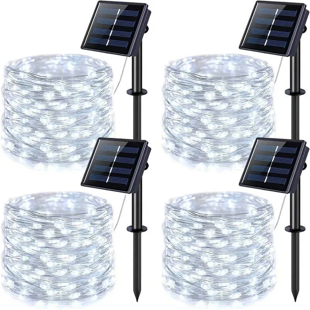 Leds solar led luz ao ar livre festão lâmpada jardim solar luz de fadas corda natal decoração do jardim ao ar livre