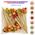 Decorações de frutas para festa de Halloween, abóbora, folha de bordo, palitos de bambu em formato de bolota, coquetéis, saladas, sobremesas, bandeiras
