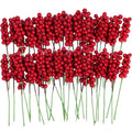 Galhos de Frutas Vermelhas Artificiais para Natal, Buquê de Flores de Azevinho Falso para Decoração de Árvore de Natal e Festa de Ano Novo